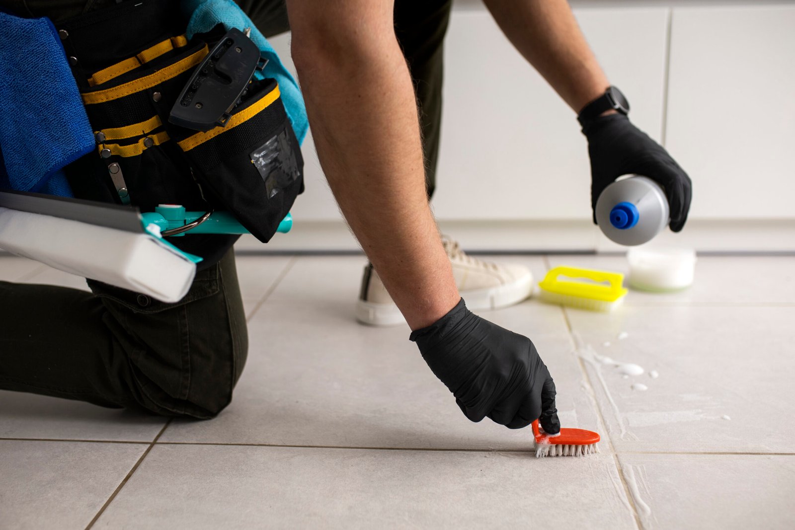 man doing professional home cleaning service scaled