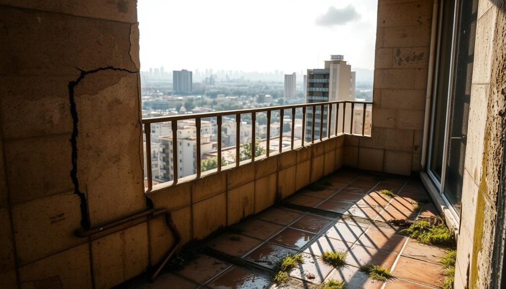 Cieknący balkon