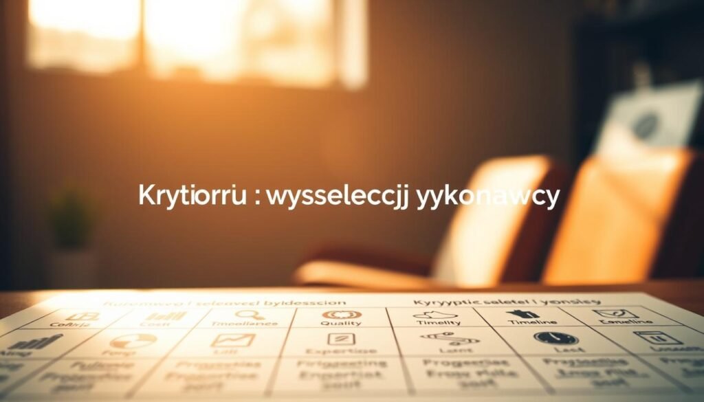 kryteria wyboru wykonawcy