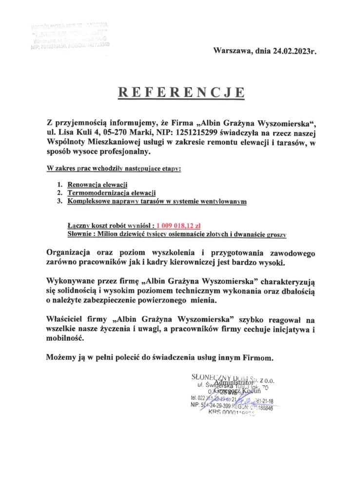 referencje albin usługi remontowe 8