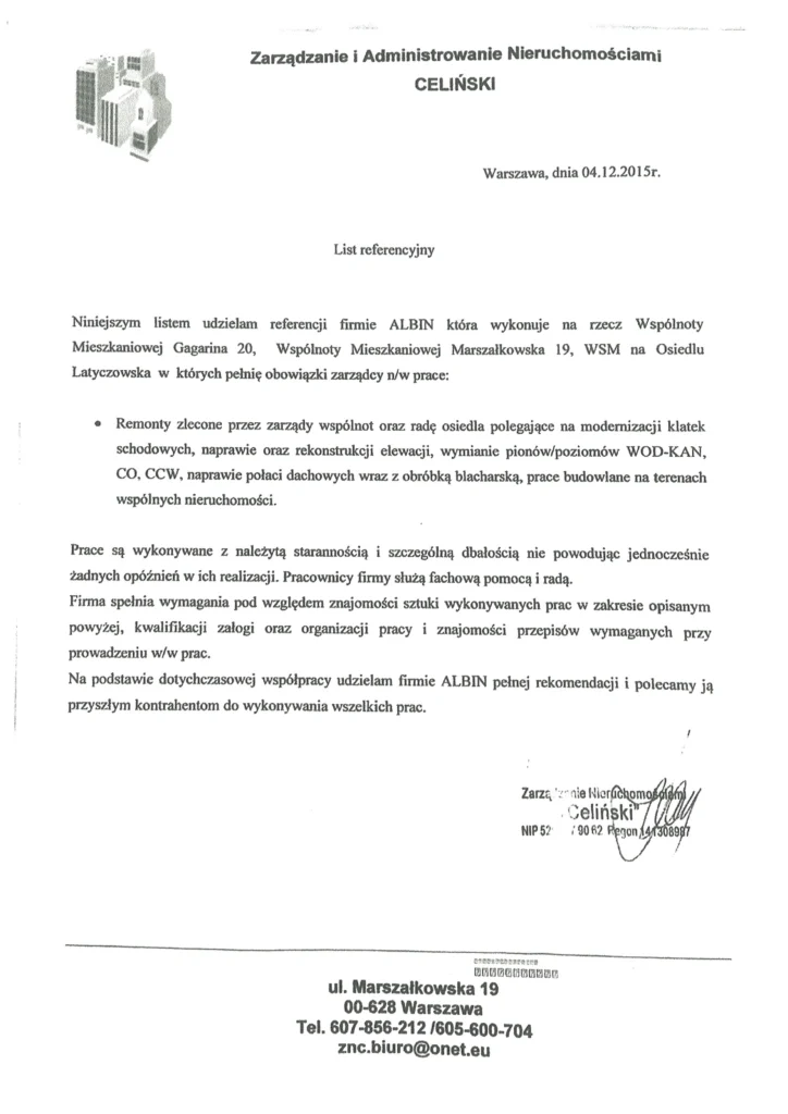 referencje albin usługi remontowe 2