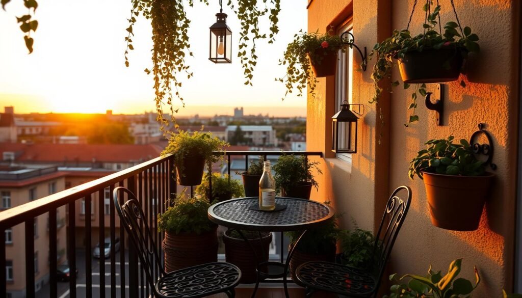 balkon mała przestrzeń aranżacja