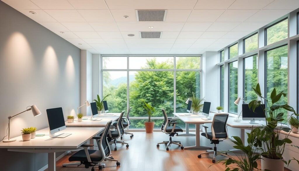 oświetlenie i ergonomia w biurze