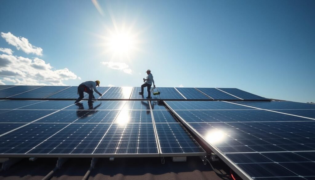 proces instalacji paneli solarnych