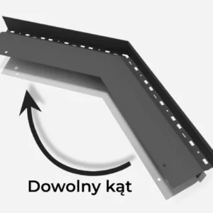 Narożnik dowolny kąt W60 + PLUS, RAL 7024 (szary grafit) – profil okapowy W60+ PLUS do tarasu wentylowanego