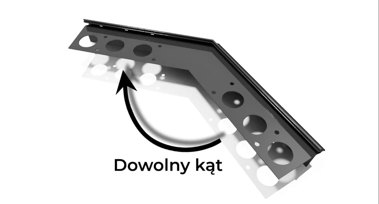 Narożnik dowolny kąt H60, RAL 7024 (szary grafit) – system klejowy H60 do tarasu wentylowanego