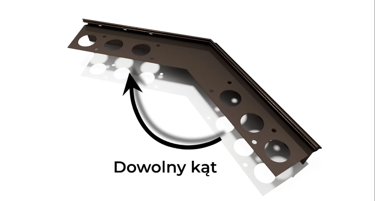 Narożnik dowolny kąt H60, RAL 8019 (brąz) – system klejowy H60 do tarasu wentylowanego