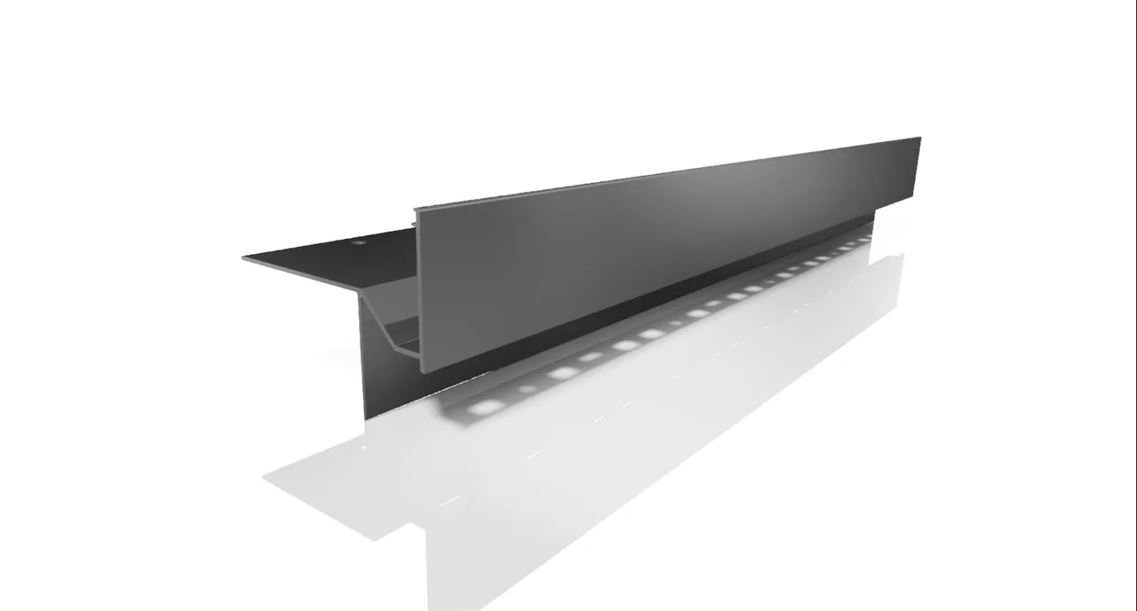 Profil W60 + PLUS, RAL 7024 (szary grafit) – profil okapowy W60+ PLUS do tarasu wentylowanego